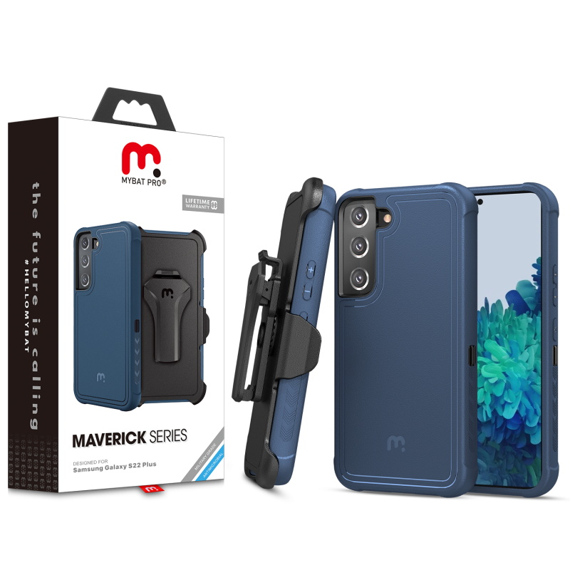 Picture of MyBat Pro Maverick Series Case w/ Holster for Samsung Galaxy S22 Plus - Blue