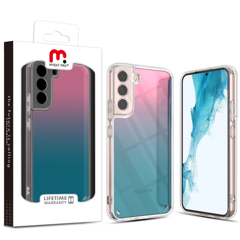 Picture of MyBat Pro Radiant Series ombre gradient Gummy Case for Samsung Galaxy S22 Plus - Pink to Sky Blue Gradient