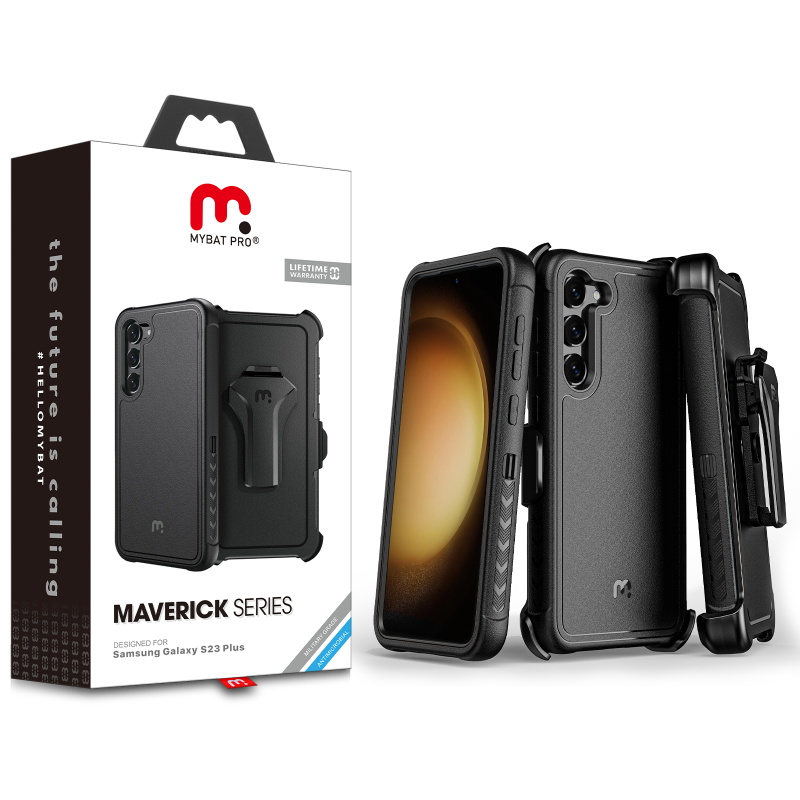Picture of MyBat Pro Maverick Series Case w/ Holster for Samsung Galaxy S23 Plus - Black