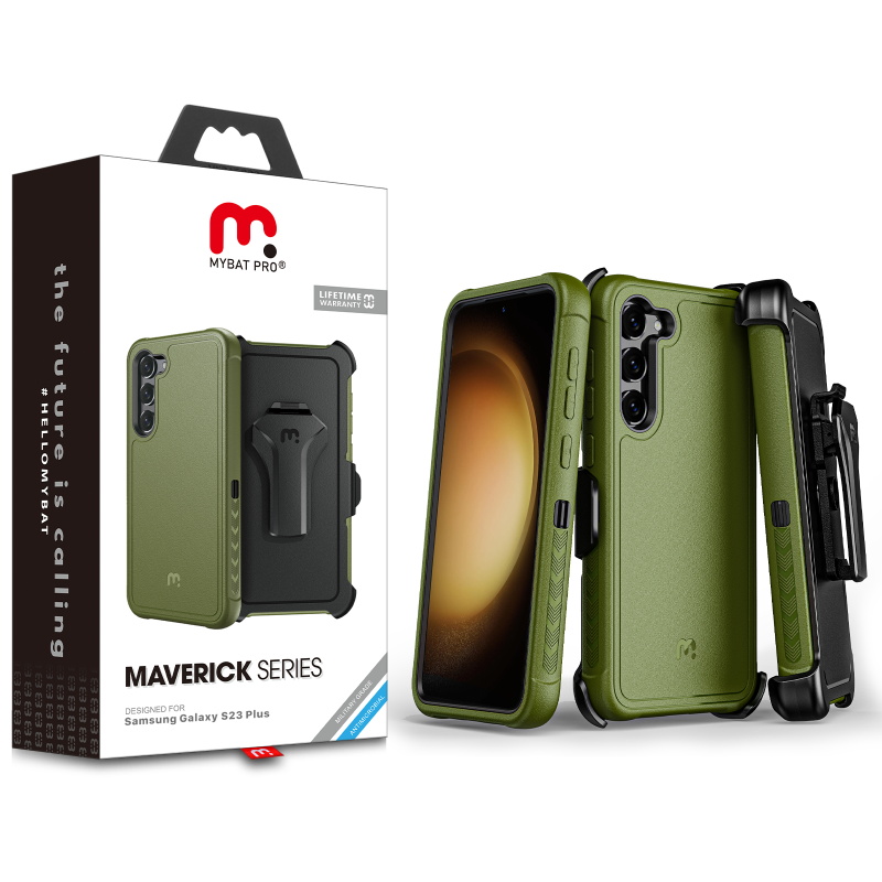 Picture of MyBat Pro Maverick Series Case w/ Holster for Samsung Galaxy S23 Plus - Army Green