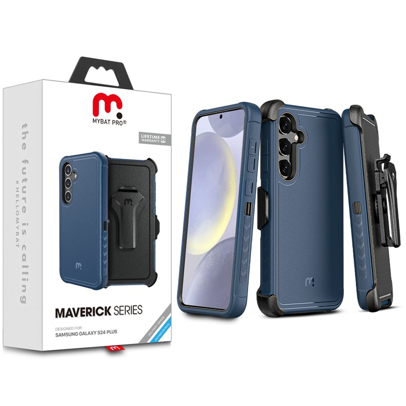 Picture of MyBat Pro Maverick Series Case w/ Holster for Samsung Galaxy S24 Plus - Blue