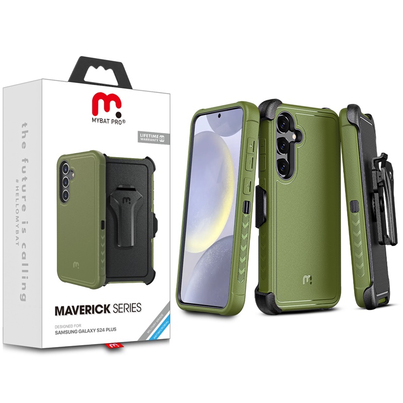 Picture of MyBat Pro Maverick Series Case w/ Holster for Samsung Galaxy S24 Plus - Army Green
