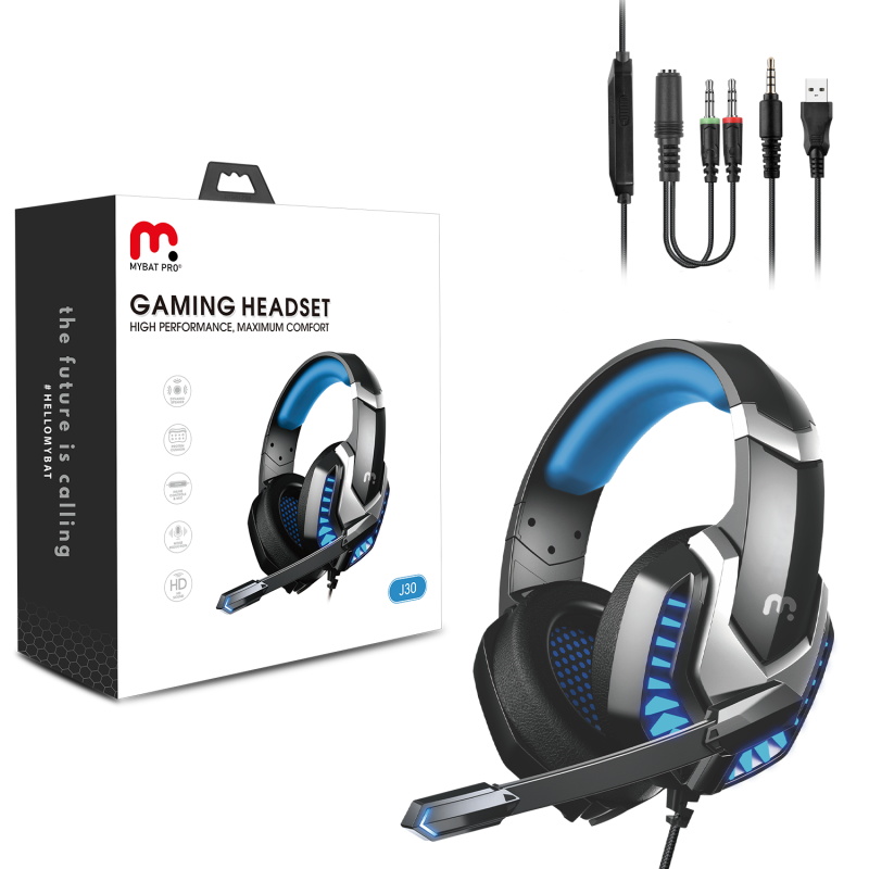 Picture of MyBat Pro Gaming Headset with LED Light - Blue