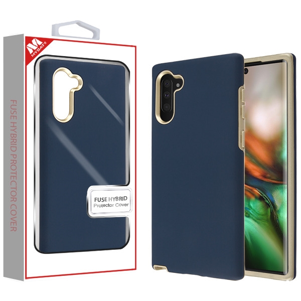 Picture of MyBat Fuse Series Case for Samsung Galaxy Note 10 (6.3) - Ink Blue / Gold