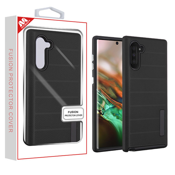 Picture of MyBat Fusion Protector Cover for Samsung Galaxy Note 10 (6.3) - Black Dots Textured / Black