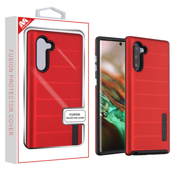 Picture of MyBat Fusion Protector Cover for Samsung Galaxy Note 10 (6.3) - Red Dots Textured / Black