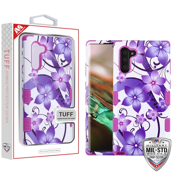 Picture of MyBat TUFF Series Case for Samsung Galaxy Note 10 (6.3) - Purple Hibiscus