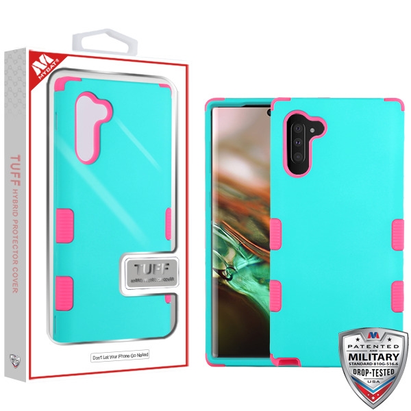 Picture of MyBat TUFF Series Case for Samsung Galaxy Note 10 (6.3) - Rubberized Teal Green / Electric Pink