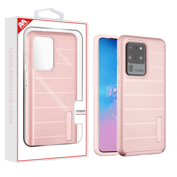 Picture of MyBat Fusion Protector Cover for Samsung Galaxy S20 Ultra (6.9) - Rose Gold Dots Textured / Rose Gold