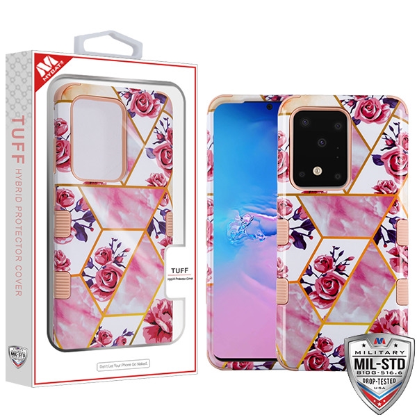 Picture of MyBat TUFF Series Case for Samsung Galaxy S20 Ultra (6.9) - Roses Marble / Rose Gold