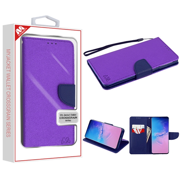 Picture of MyBat Liner MyJacket Wallet Crossgrain Series for Samsung Galaxy S20 Ultra (6.9) - Purple Pattern / Dark Blue