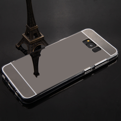 Picture of MyBat Gummy Cover for Samsung Galaxy S8 - Jet Black / Transparent Clear