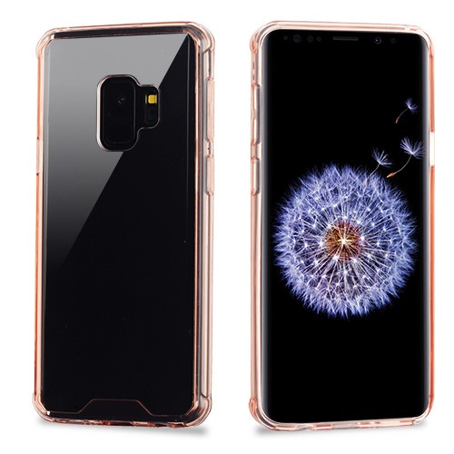 Picture of MyBat Sturdy Gummy Cover for Samsung Galaxy S9 - Highly Transparent Clear / Transparent Rose Gold