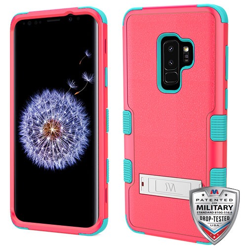 Picture of MyBat TUFF Series Case (with Stand) for Samsung Galaxy S9 Plus - Natural Baby Red / Tropical Teal