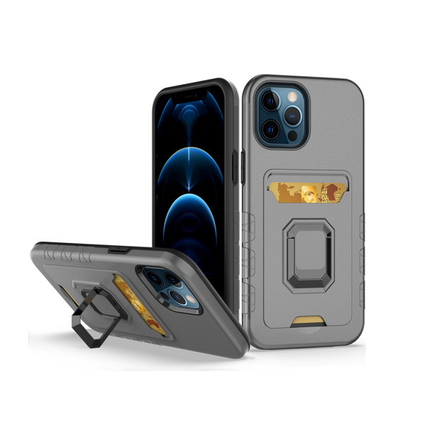 Picture of Dreamify USA Ultra Impact Case w/ Ring Stand for iPhone 13 Pro (6.1)- Metal Grey