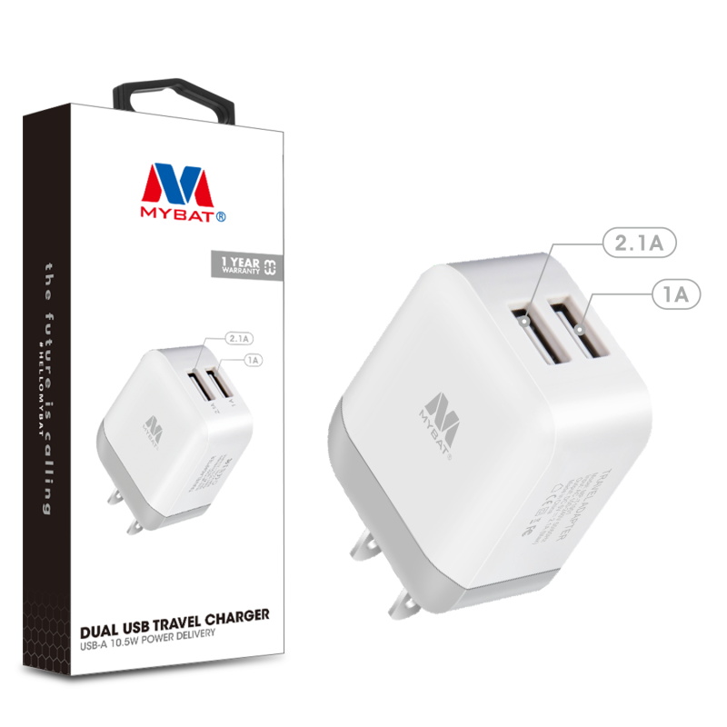 Picture of MyBat Dual USB Travel Charger Adapter(2.1A) - White